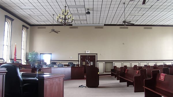 A room inside the Putnam County Courthouse in Cookeville, Tennessee, now used by the county commission