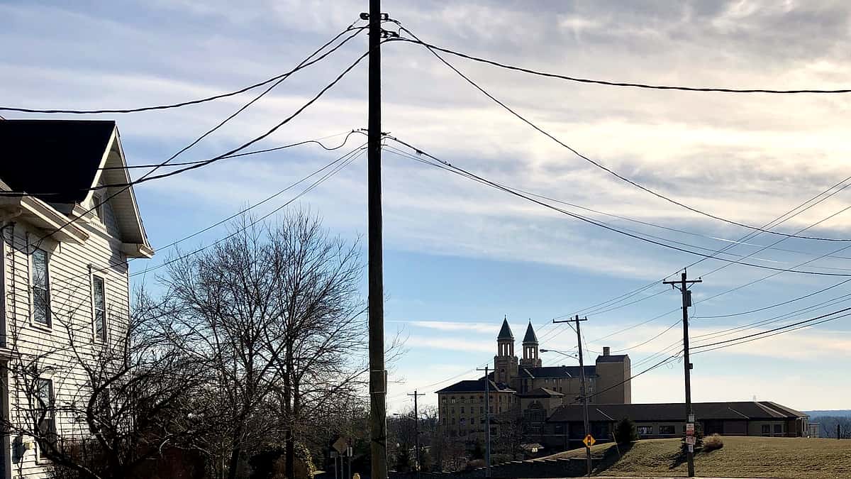 The Twin Towers Retirement Community buildings in the College Hill neighborhood of Cincinnati, Ohio